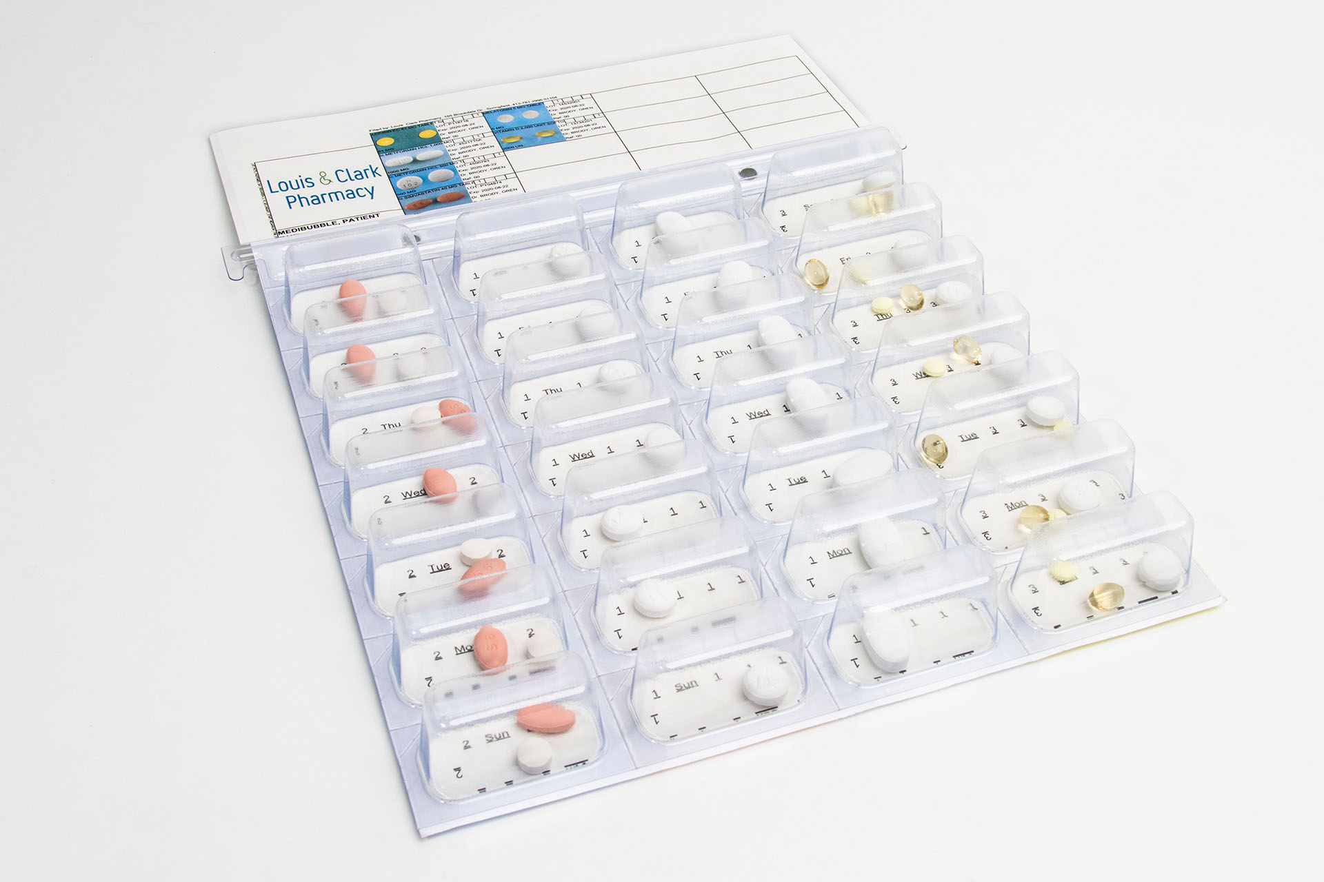 MediBubble® organizer for managing medications